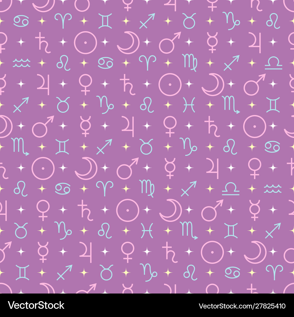 Astrological seamless pattern with planets symbols Astrological seamless pattern with planets symbols vector image