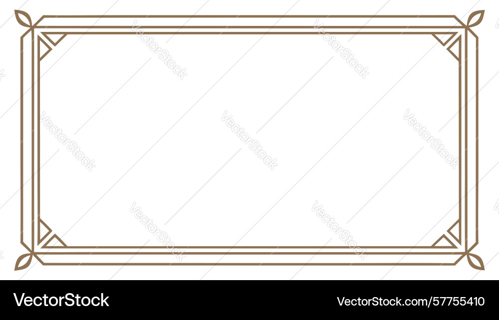 Asymmetrical scrollwork rectangular decorative vector image