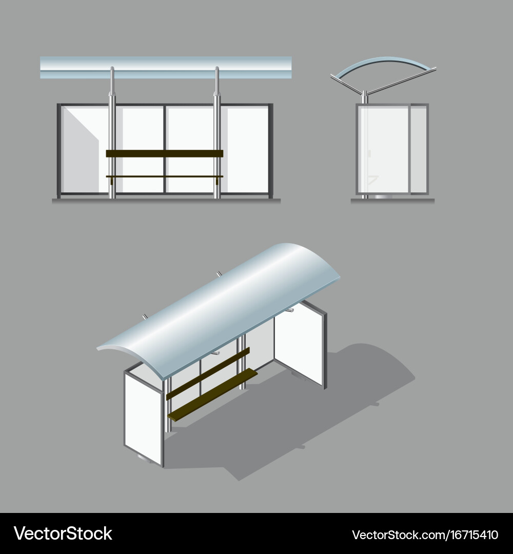 Bus stop empty design template for branding vector image