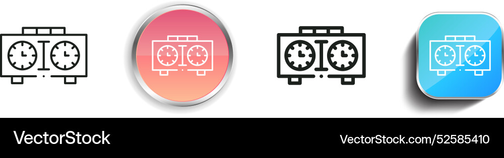 Chess clock icon thin linear regular and button vector image