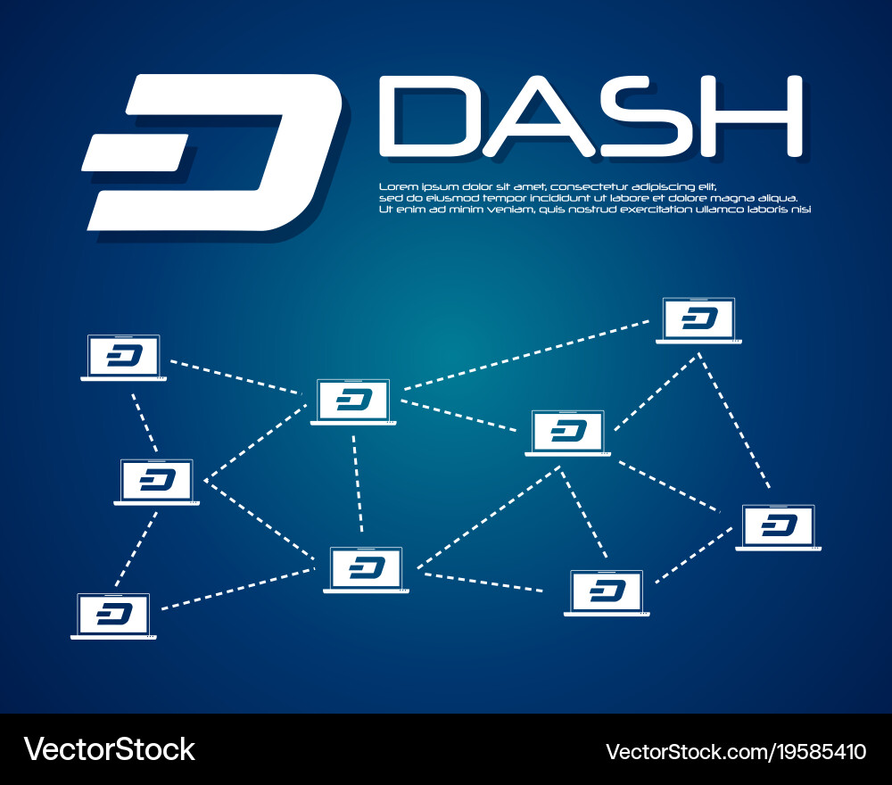 Dash blockchain background collection design Vector Image