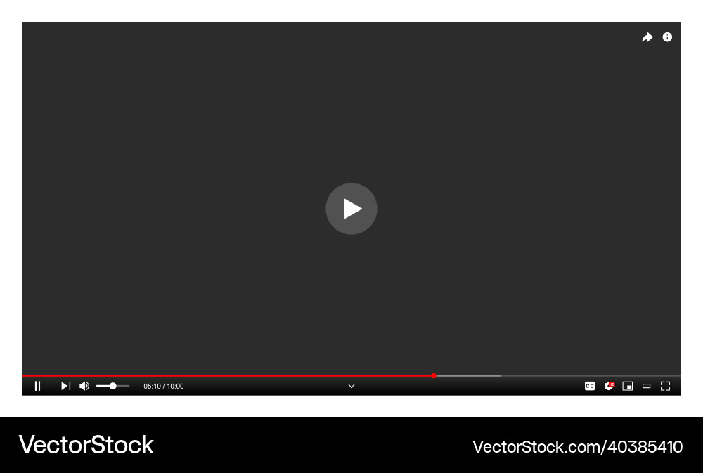 Desktop web video player Desktop web video player Vector Image