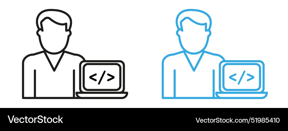 Developer icon for programming software Developer icon for programming software vector image