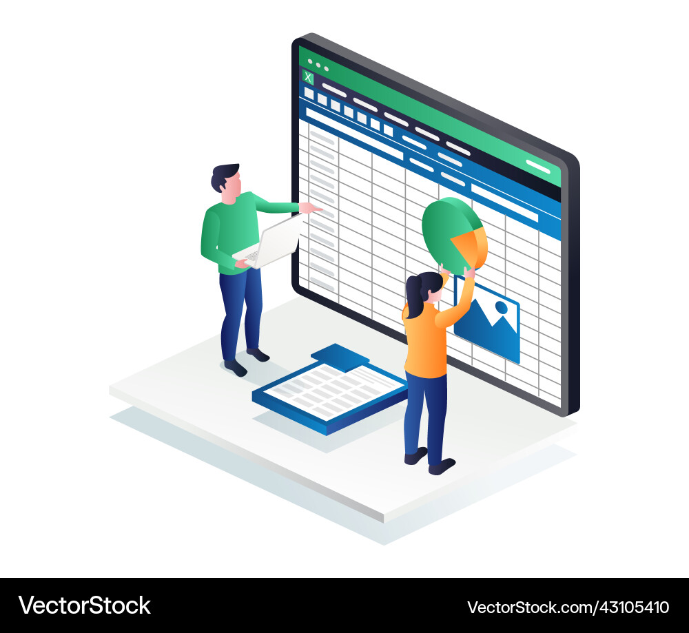 Excel Data Editing - Couple Working Vector Image