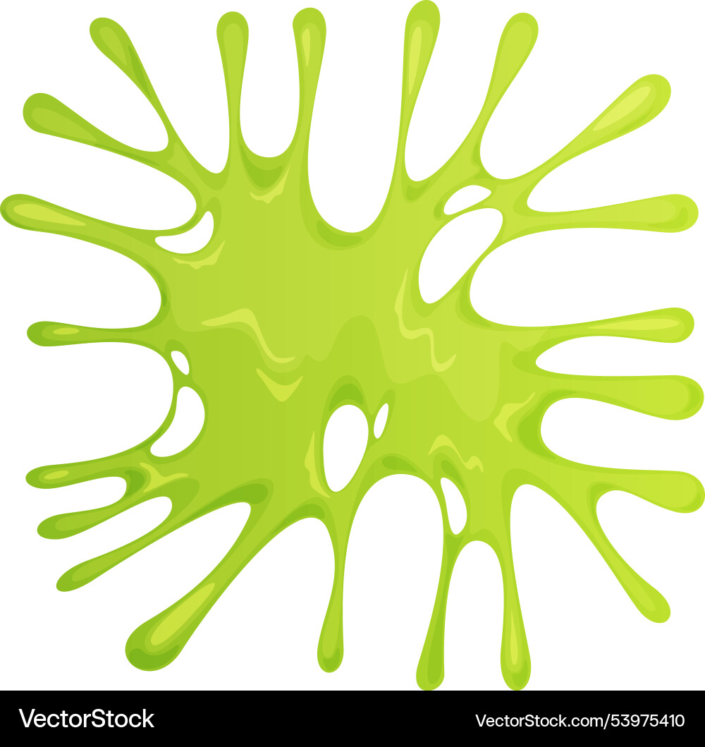 Green slime colored splash blob cartoon exploding Green slime colored splash blob cartoon exploding Vector Image