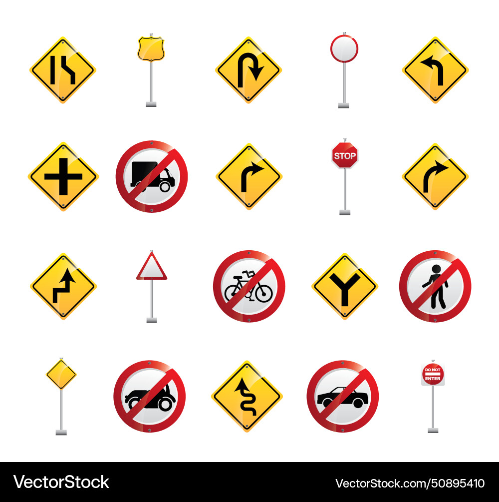 Guide signs set of iso prohibited actions Guide signs set of iso prohibited actions vector image