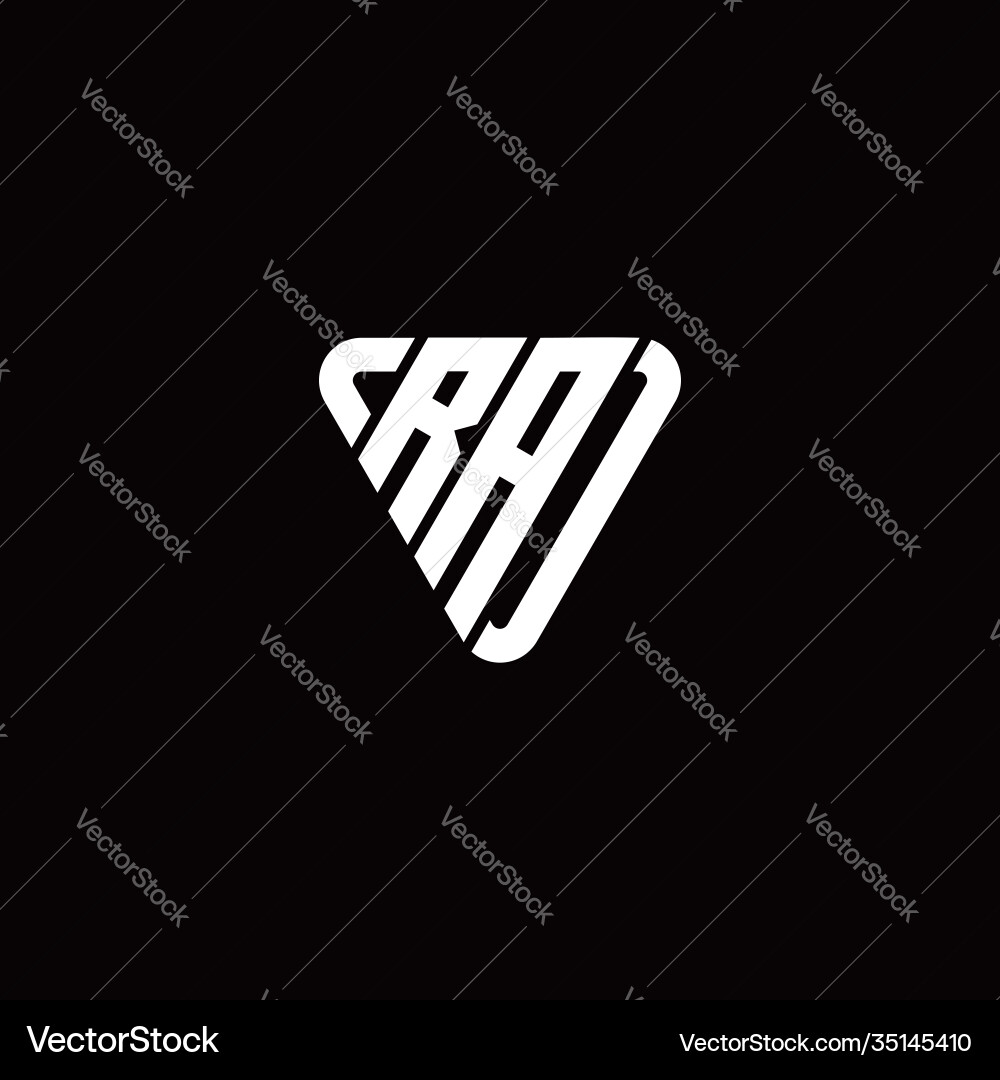 Initial letter r a linked triangle design logo Vector Image