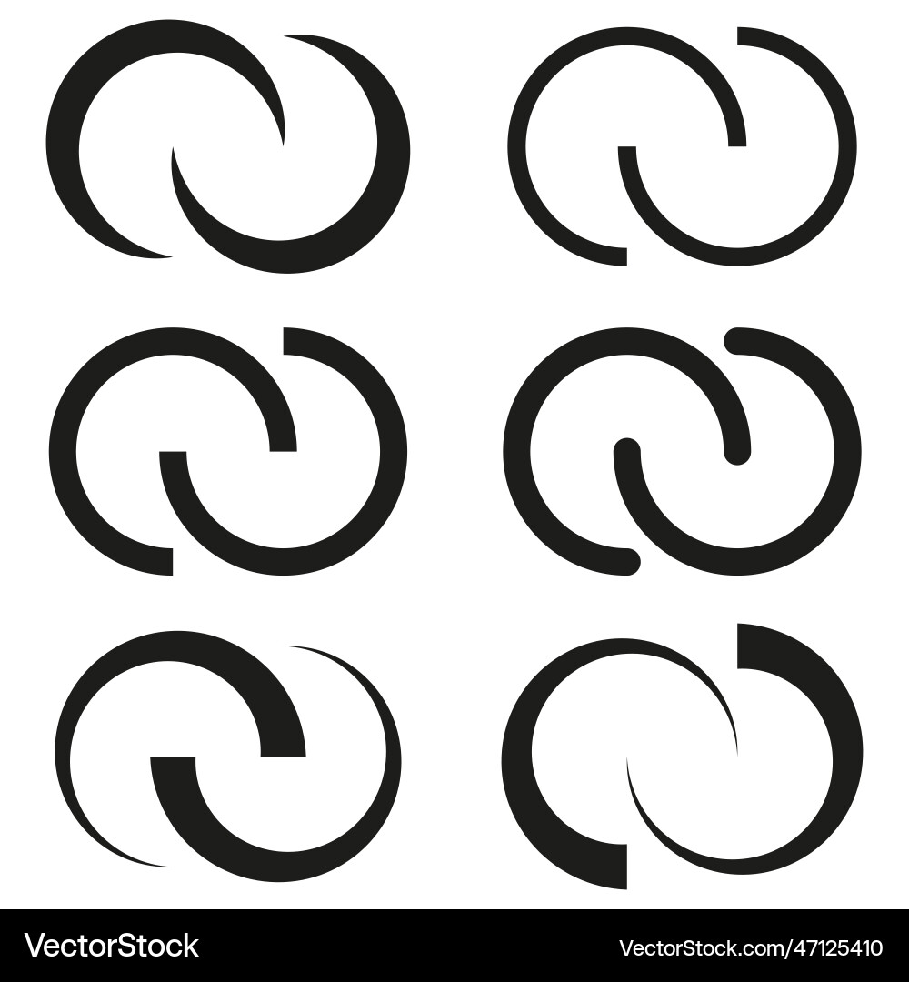 Interlace interconnected intersecting circles Interlace interconnected intersecting circles vector image