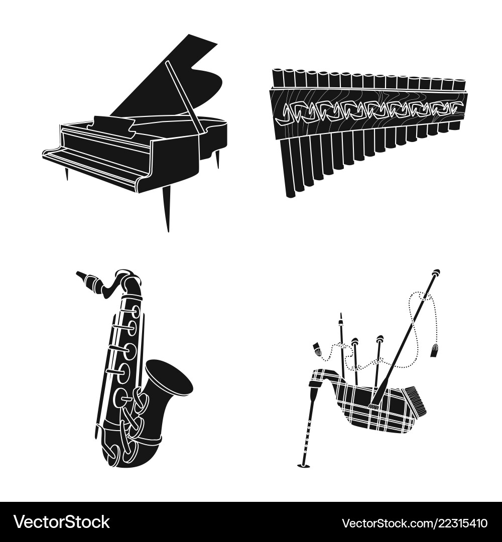 Isolated object of music and tune symbol set Isolated object of music and tune symbol set vector image