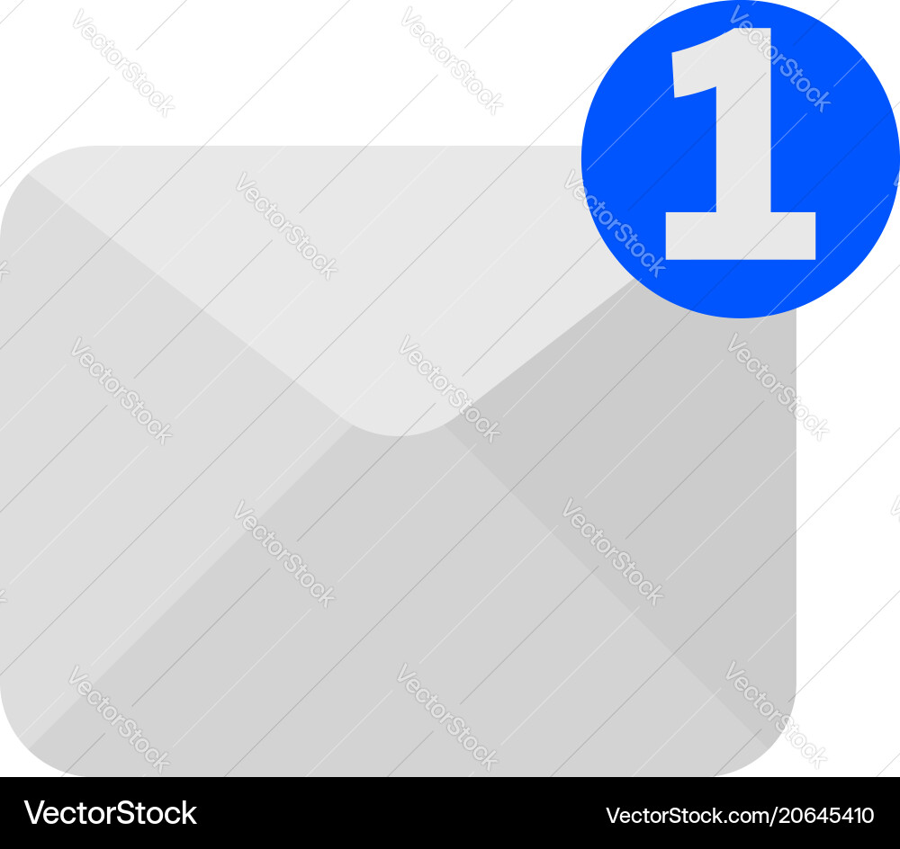 One new incoming message envelope icon One new incoming message envelope icon Vector Image