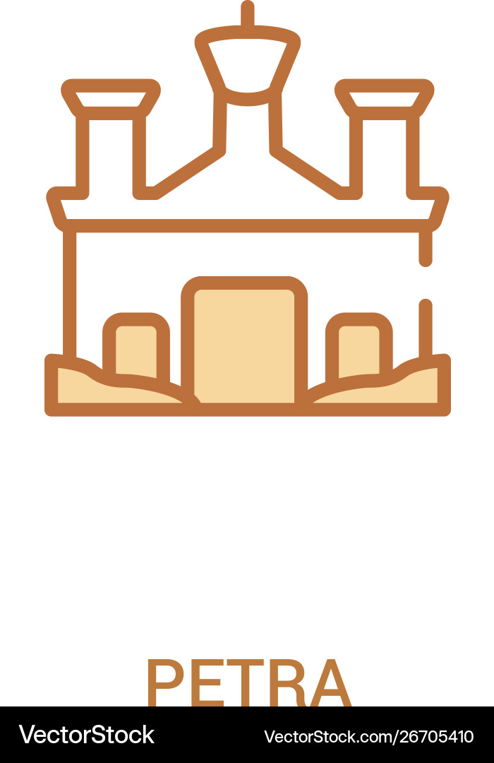 Petra concept 2 colored icon simple line element Vector Image
