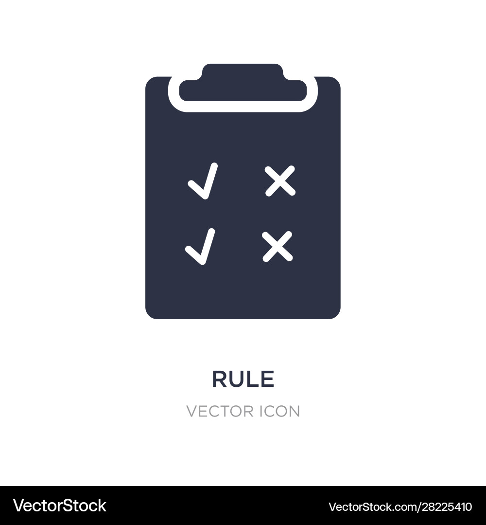 Rule icon on white background simple element from Rule icon on white background simple element from Vector Image
