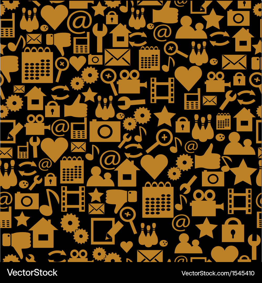 Seamless background with web icons Vector Image