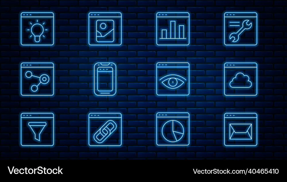 Set line website and mail cloud technology data Vector Image