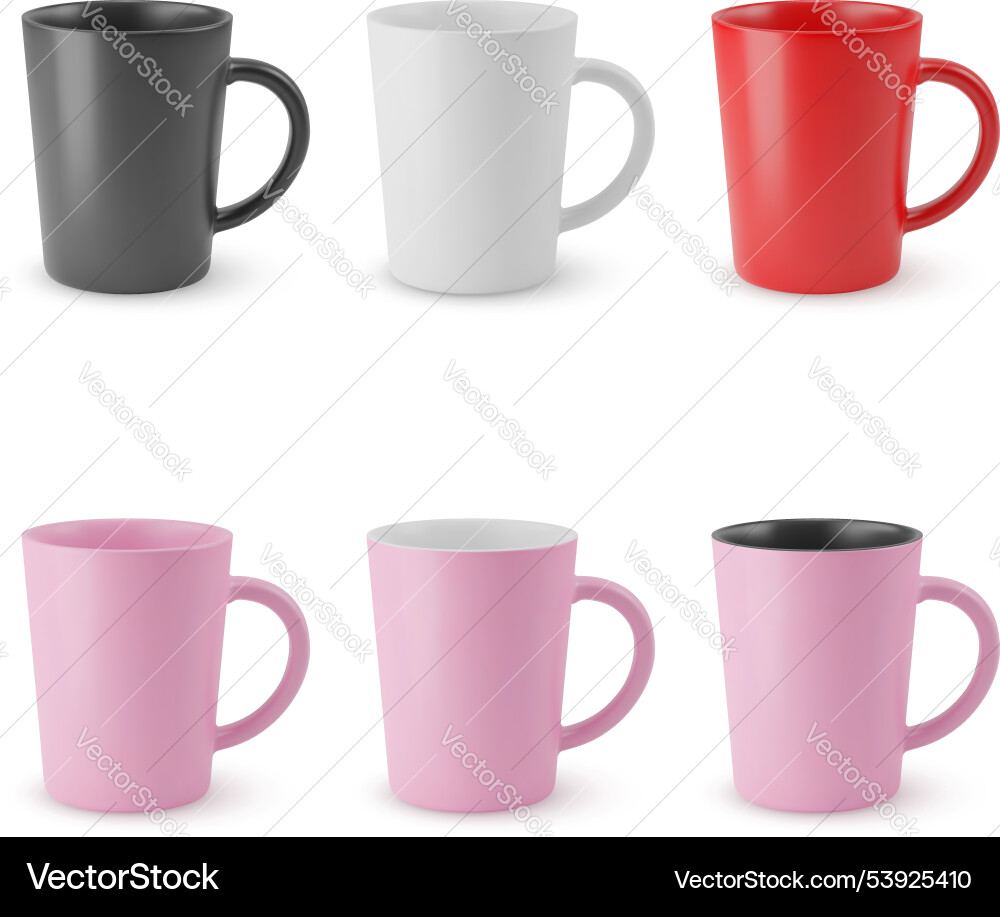 Set of empty cups Set of empty cups vector image