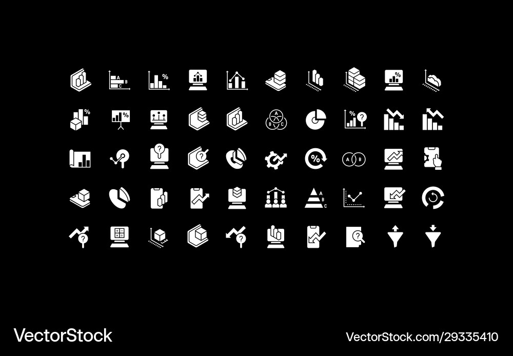 Set simple icons web analytics Set simple icons web analytics vector image
