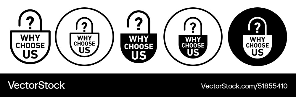 Why choose us icon set collection for web vector image