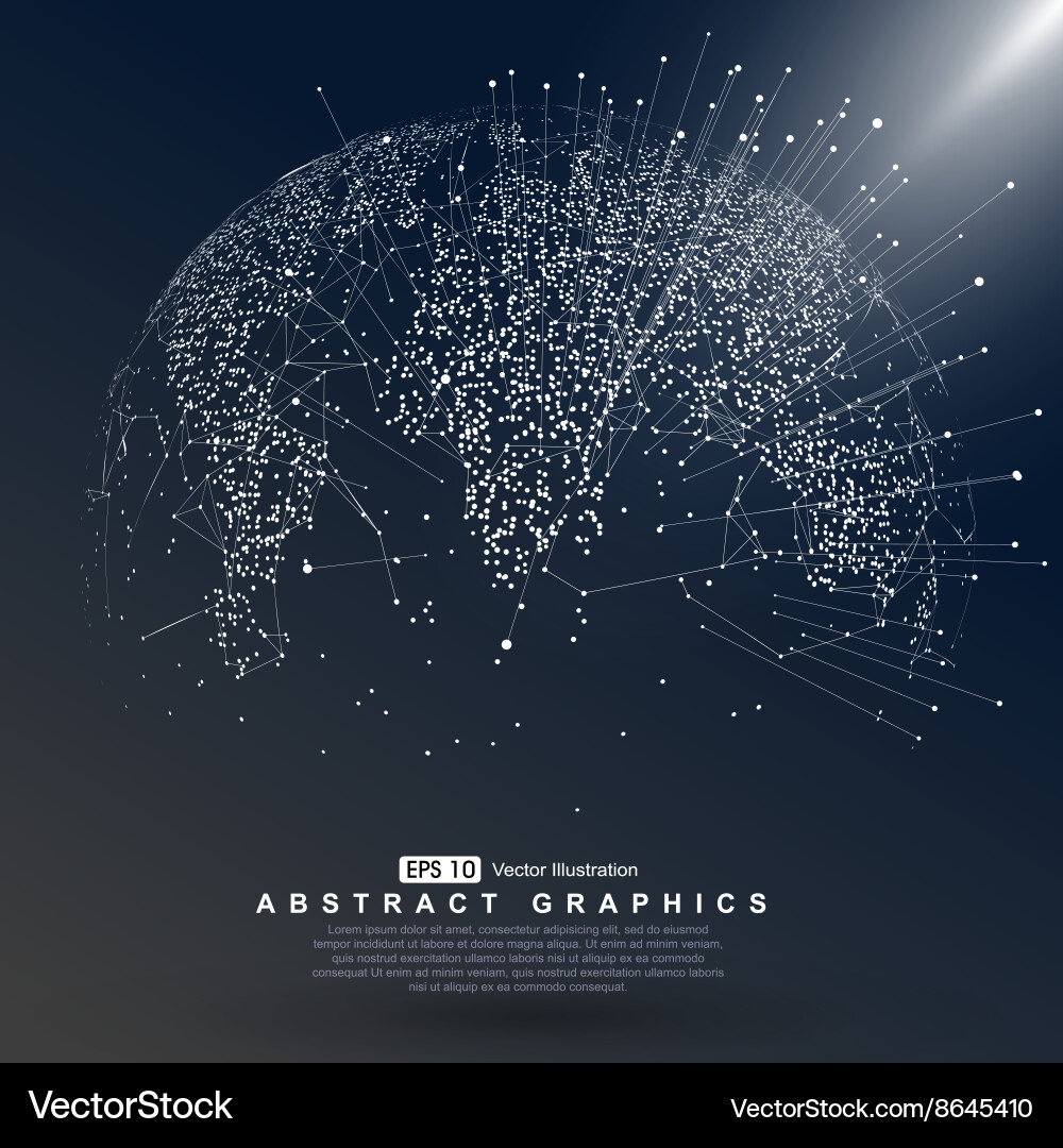 World map point line composition representing vector image