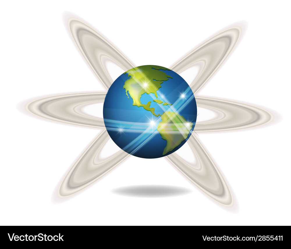 A planet with orbits Vector Image