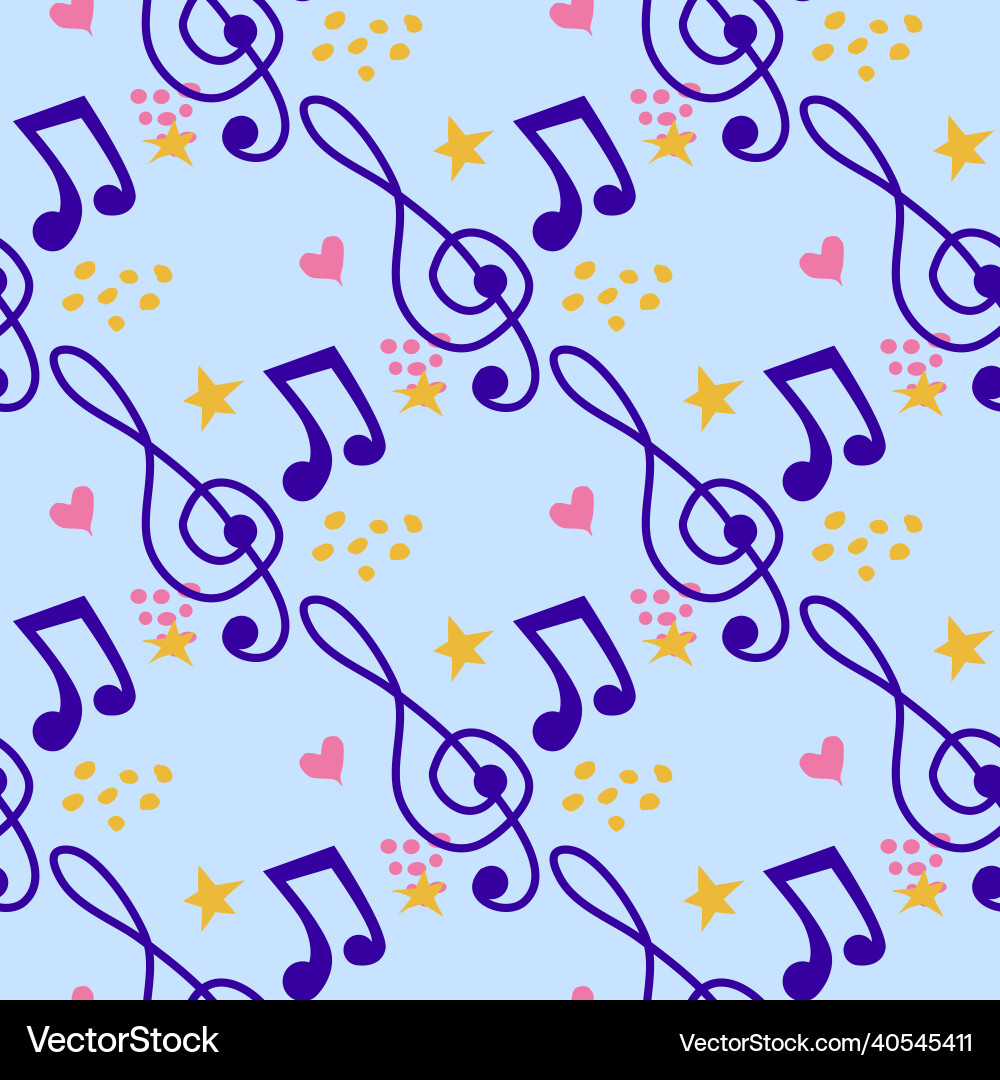 Abstract music notes seamless pattern background Abstract music notes seamless pattern background Vector Image