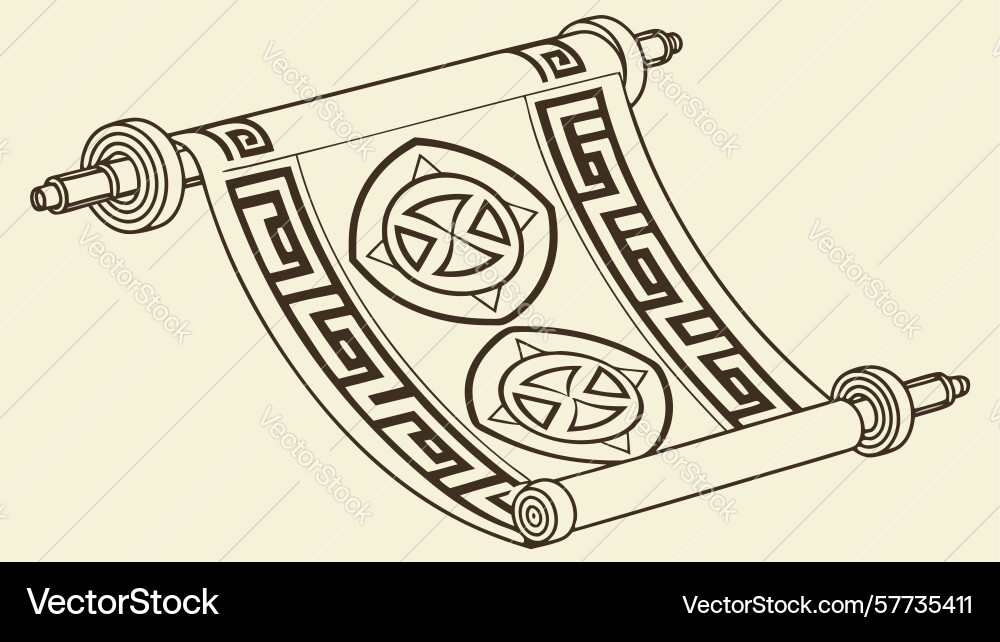Ancient decorative scroll abstract patterned vector image