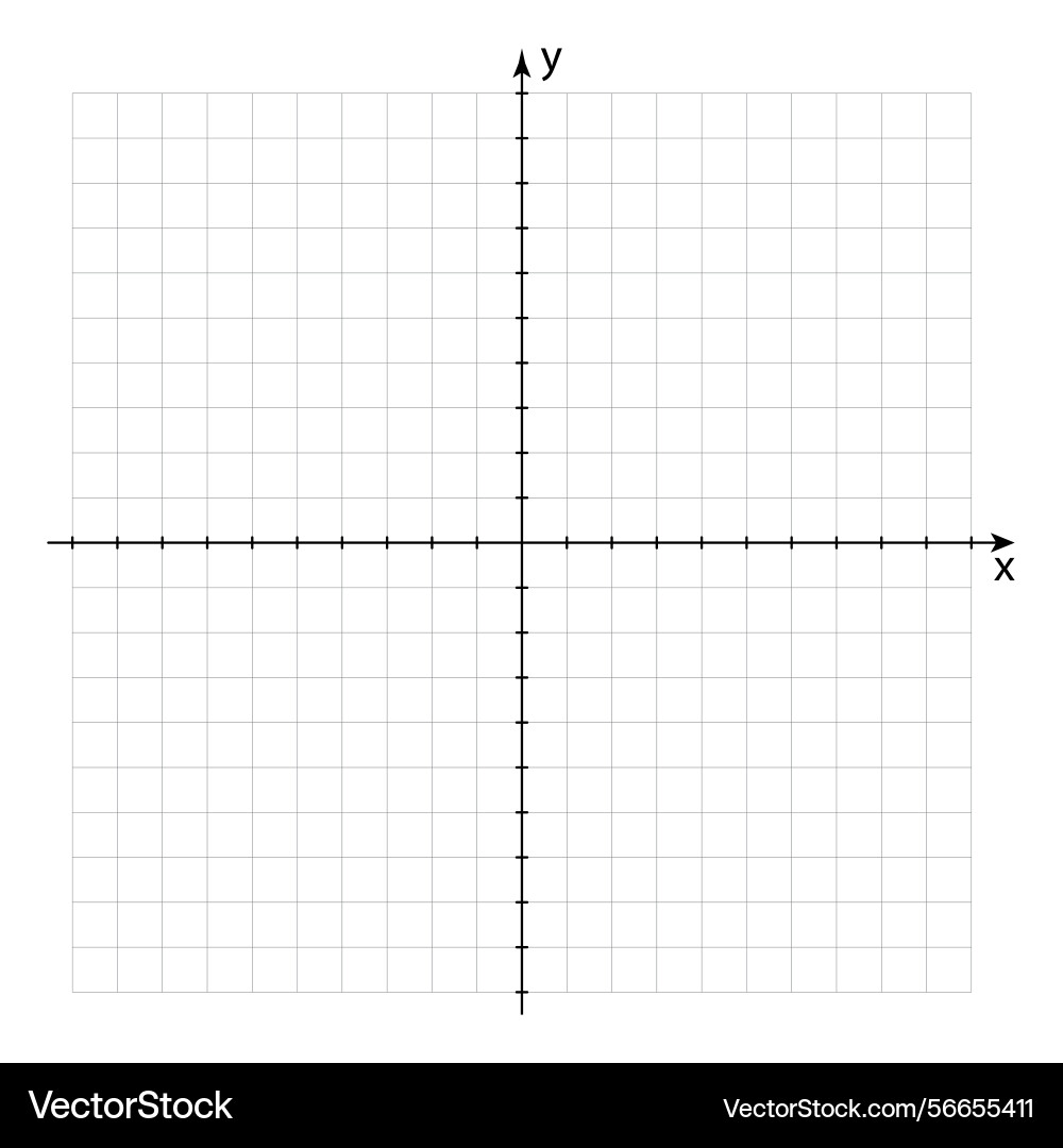 Cartesian x y coordinate system in two dimensions Vector Image