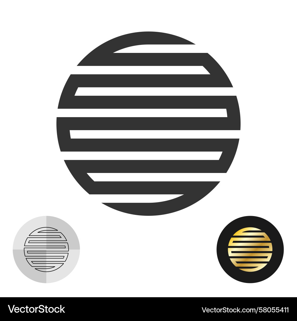 Circle figure consist of parallel horizontal lines Vector Image