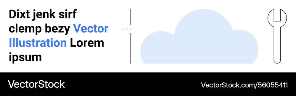 Cloud configuration with text element and wrench Cloud configuration with text element and wrench vector image