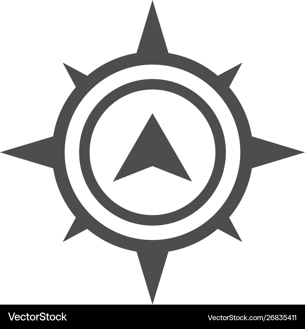 Compass Icon - Navigation Symbol Vector Image