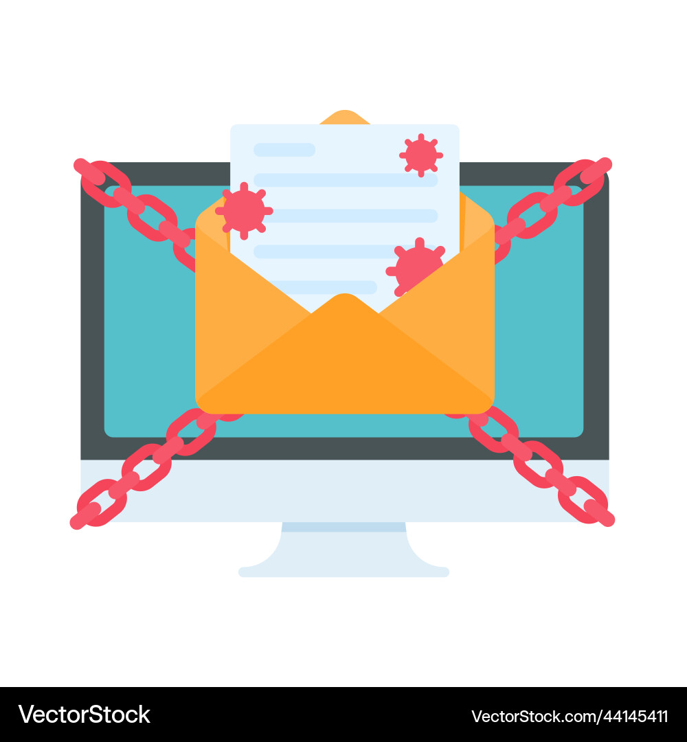 Computer with red screen the concept of ransom Computer with red screen the concept of ransom Vector Image