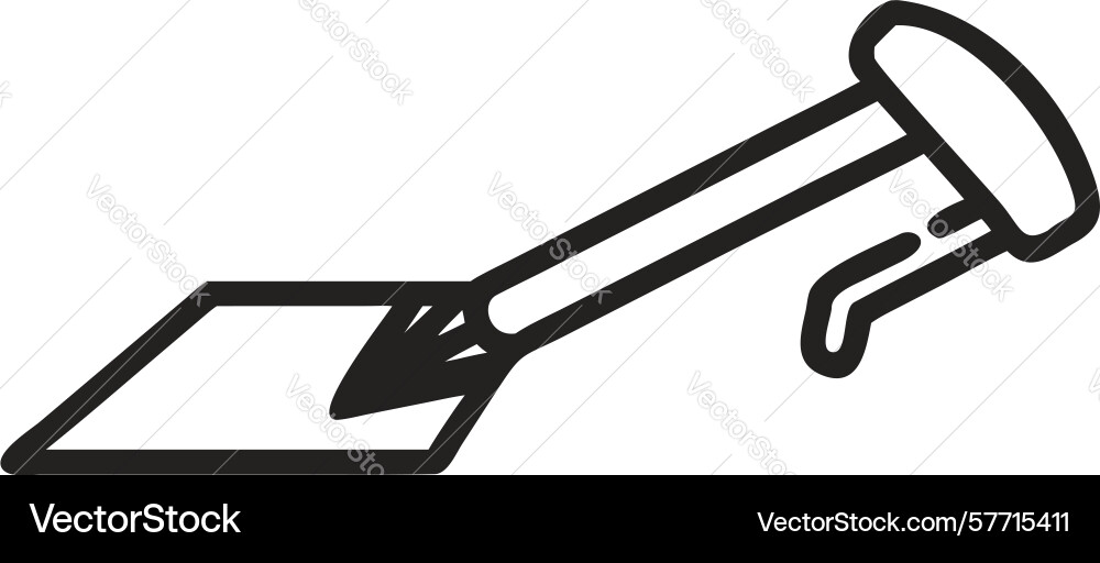 Digging into design shovel with handle icon Vector Image