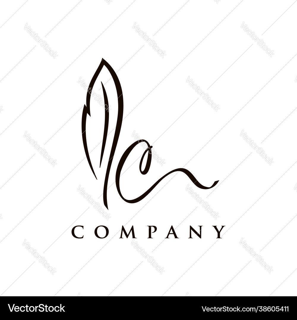 Initial signature c Initial signature c Vector Image