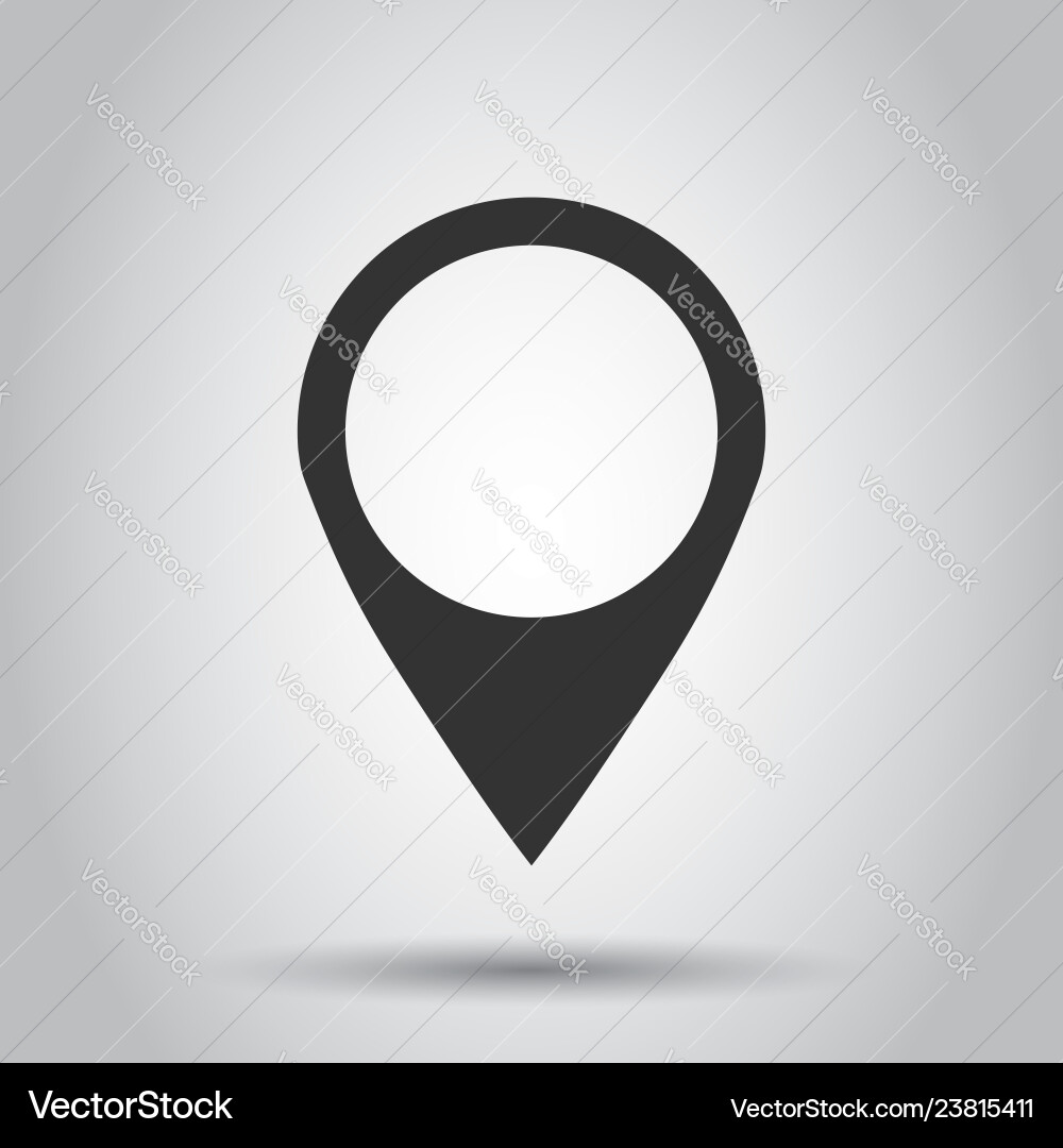 Pin map icon in flat style gps navigation vector image