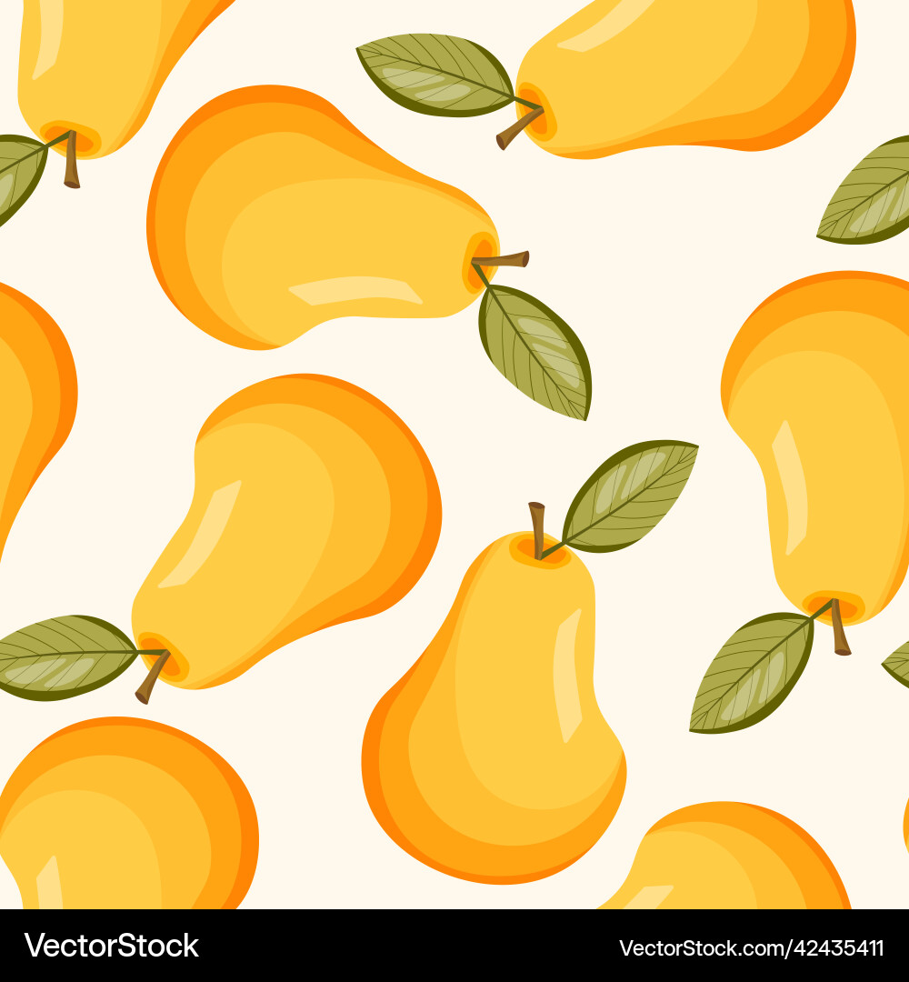 Seamless pattern with pear on white background Seamless pattern with pear on white background vector image