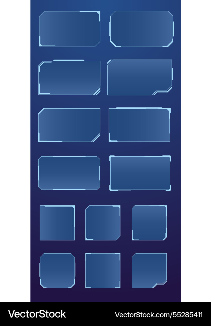 Set of frames for interface Set of frames for interface vector image