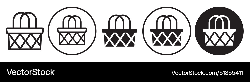 Wicker bascuit icon set collection for web Wicker bascuit icon set collection for web Vector Image