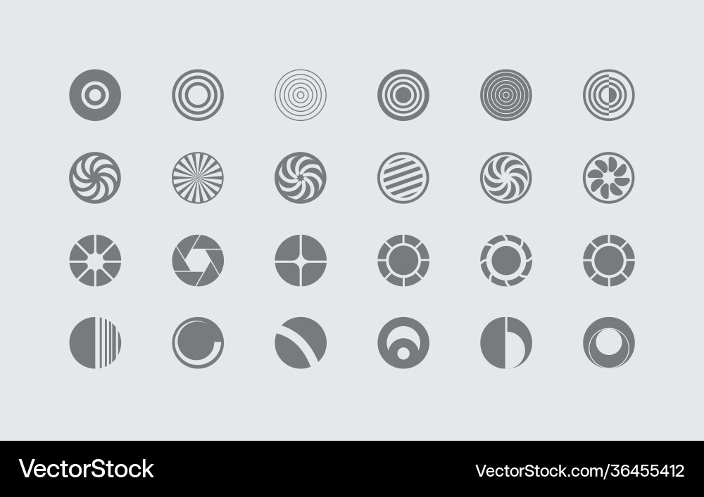 24 circle shape designs Vector Image