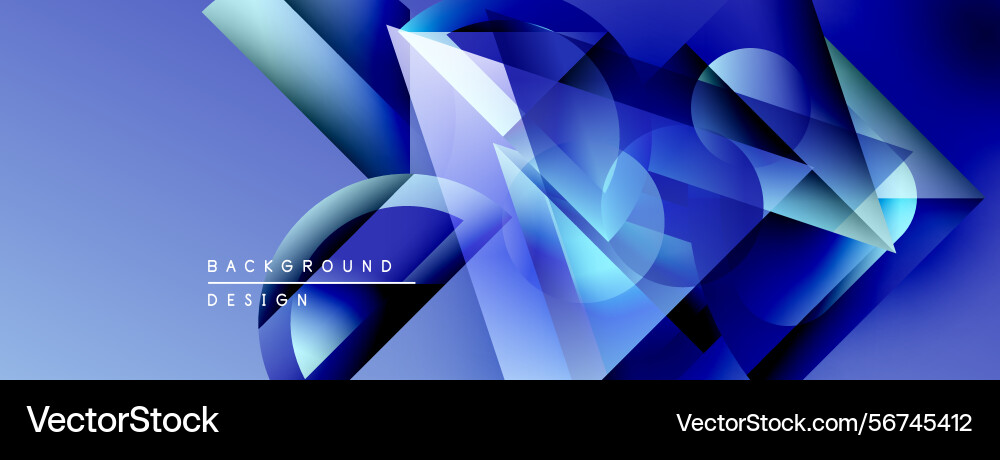 Abstract blue geometric shapes create dynamic Vector Image