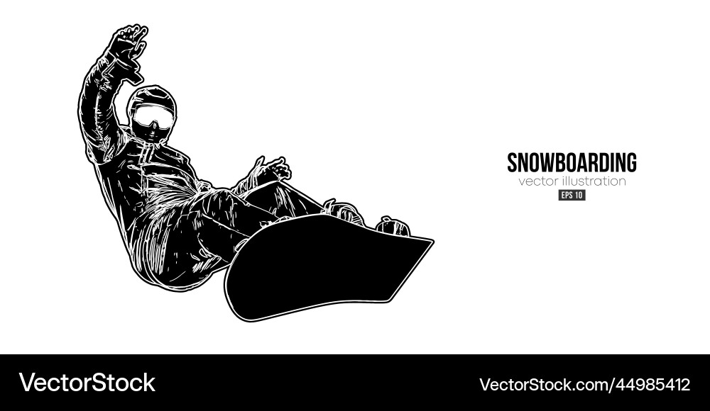Abstrakte Silhouette eines Snowboards auf weiß Abstrakte Silhouette eines Snowboards auf weiß vektorbild