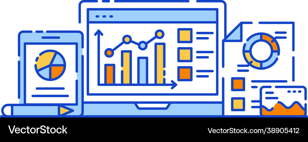 Analytics dashboard report Vector Image