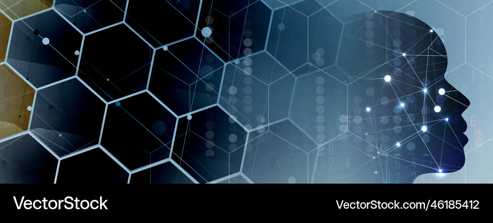 Artificial intelligence technology web background Vector Image