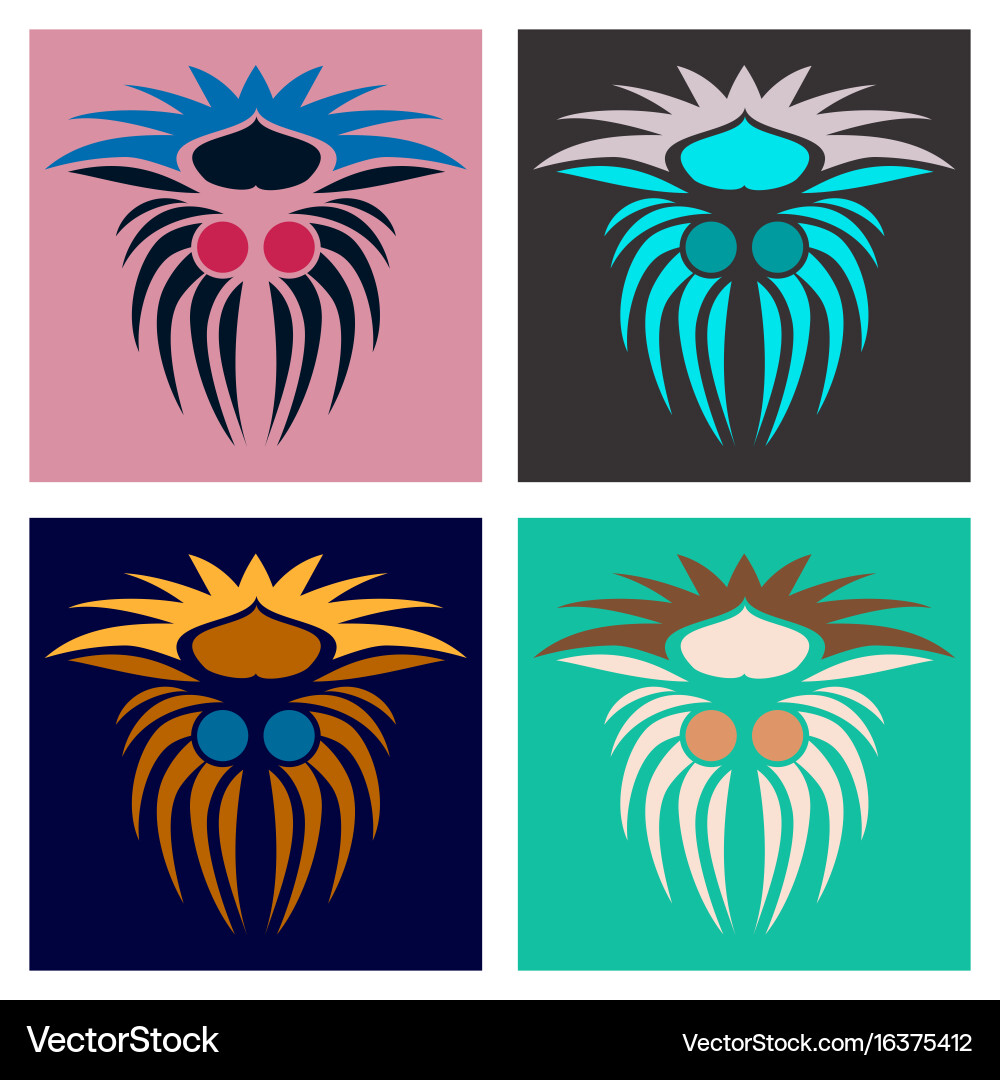 Assembly of patterns in oriental style vector image