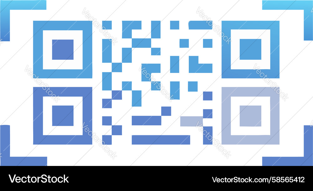 Blue Gradient QR Code Vector Image