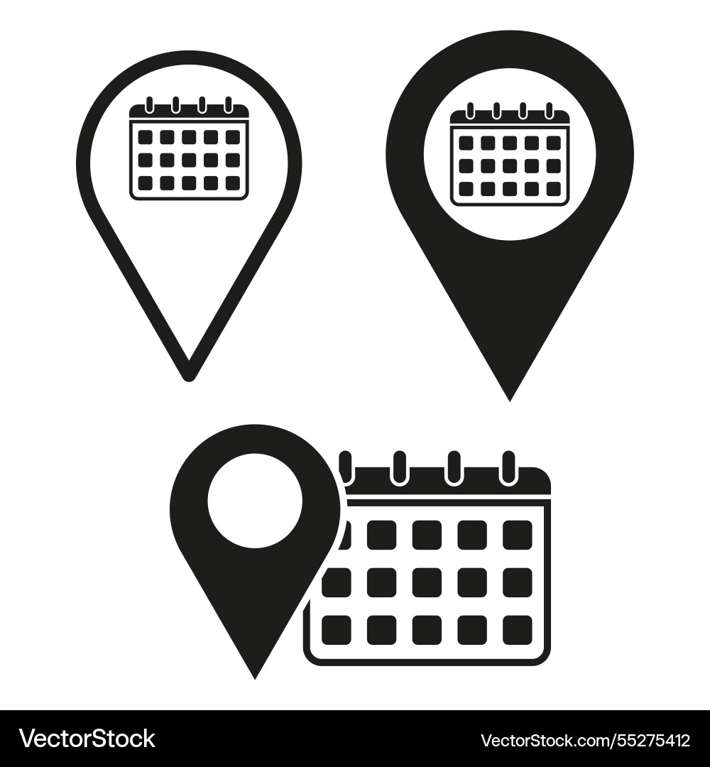 Calendar icon location marker symbol date Vector Image
