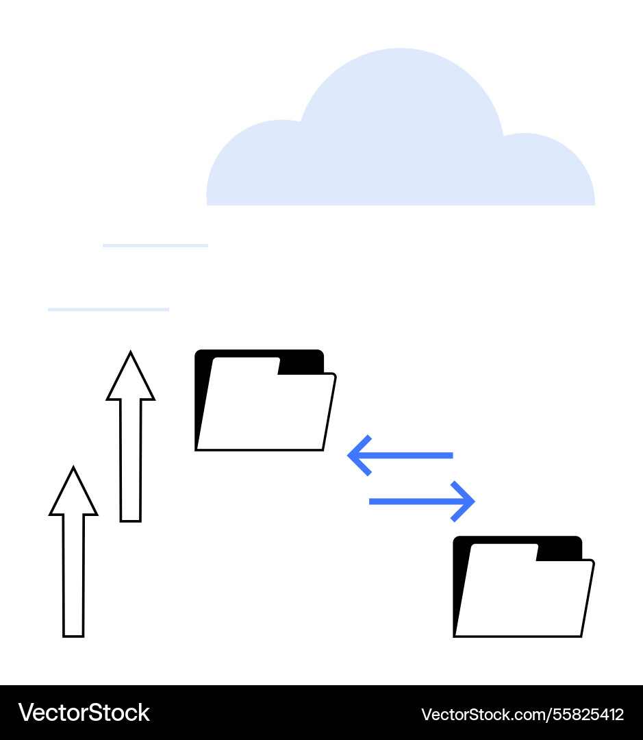 Cloud-Dateiübertragung und Synchronisation zwischen Vektorbild