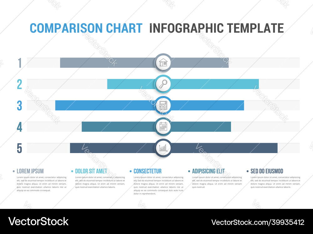 Data Comparison Chart Template Vector Image