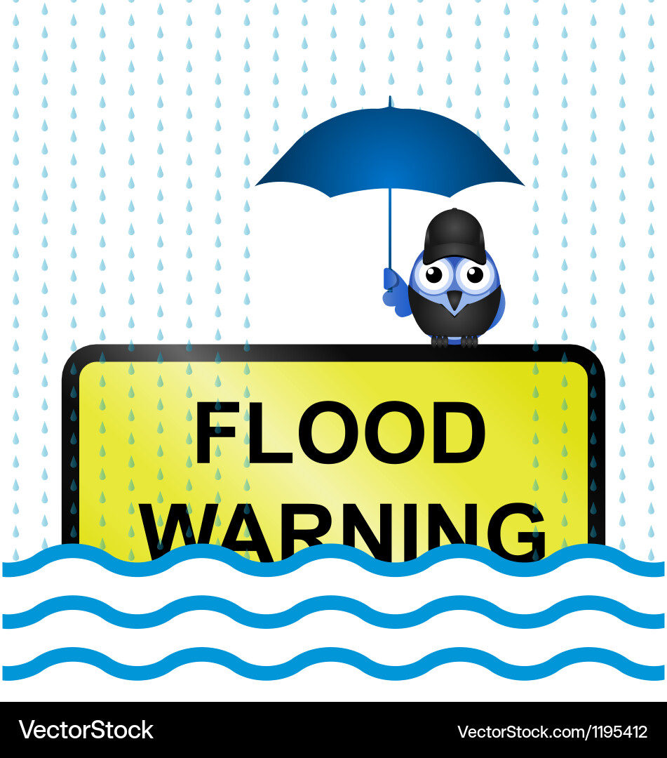 Flood warning Royalty Free Vector Image - VectorStock