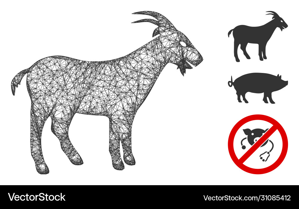 Goat polygonal web mesh Vector Image