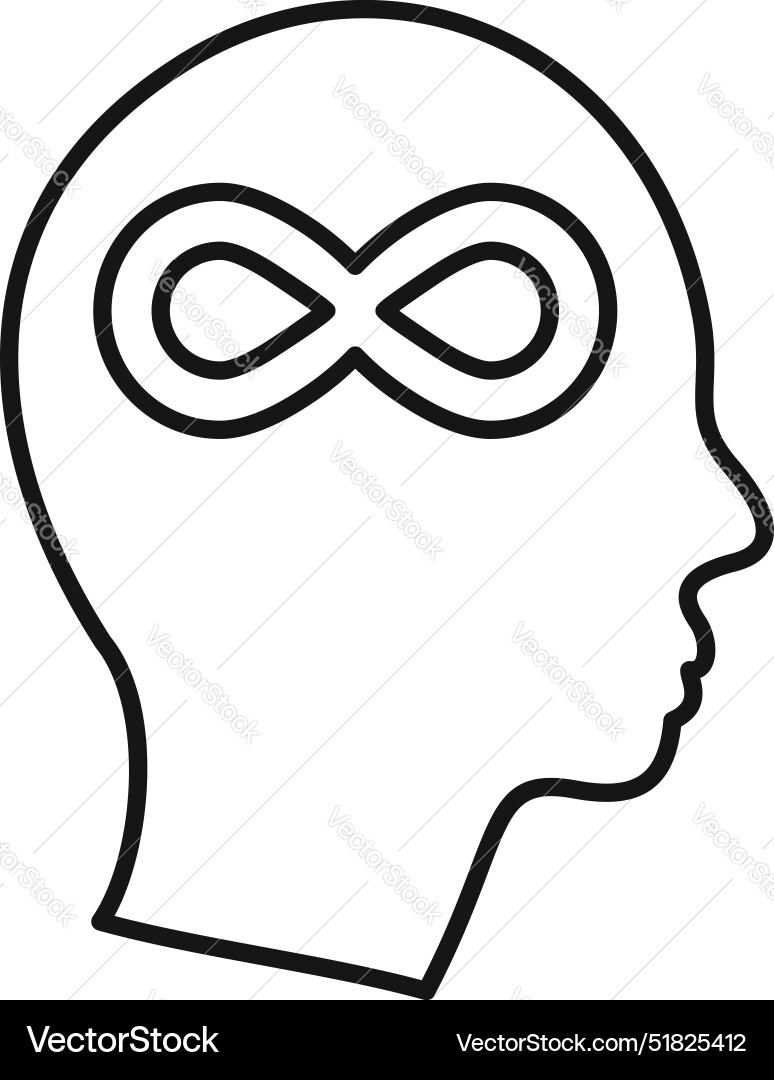 Human head profile thinking infinity symbol Vector Image