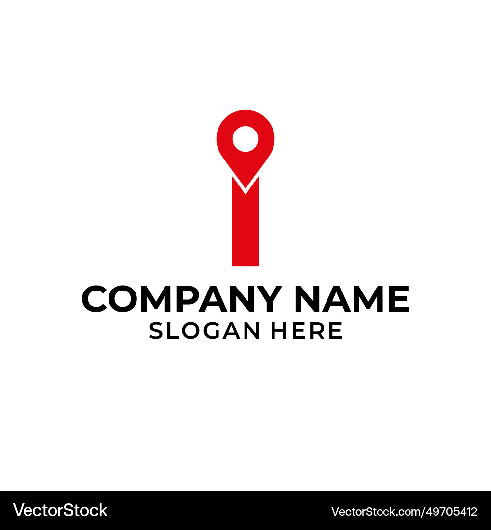 Letter i logo with location icon pointer Vector Image